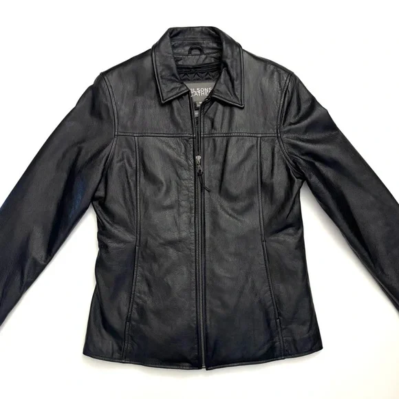 Wilsons Leather Women's Trinsulate Insulation Black Leather Jacket Size - M